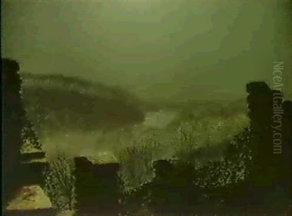 From The Castle Roundhay Park Oil Painting by John Atkinson Grimshaw