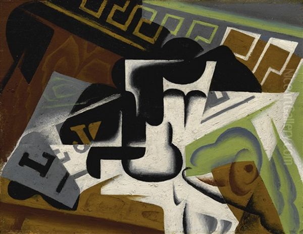 Journal Et Compotier Oil Painting by Juan Gris