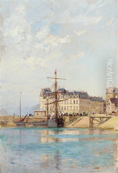 The Port Of Saint Valery En Caux Oil Painting by Nikolai Nikolaevich Gritsenko