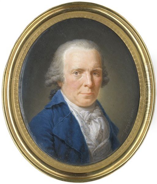 Bildnis Eines Herrn Im Blauen Rock Oil Painting by Friedrich Carl Groeger