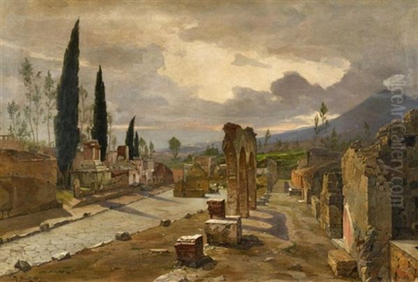 In Den Ausgrabungen Von Pompeji Oil Painting by Theodor Groll
