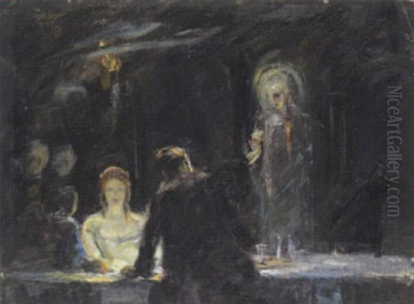 Macbeth Oil Painting by Hermann Grom-Rottmayer