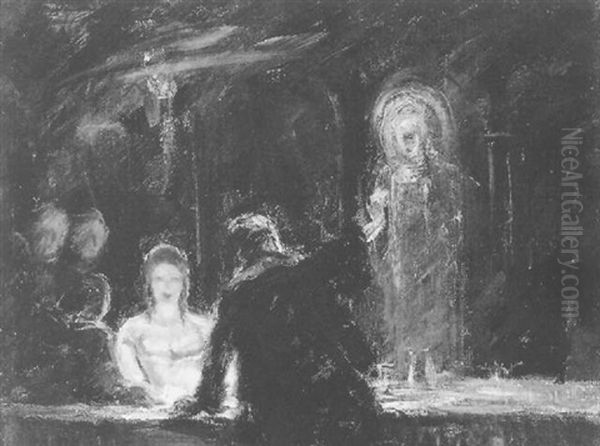 Macbeth Oil Painting by Hermann Grom-Rottmayer