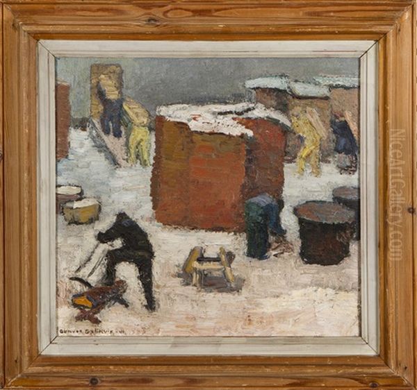 Chores Oil Painting by Gunvor Groenvik