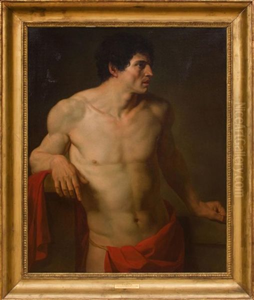 An Academic Study Oil Painting by Baron Jean-Baptiste Gros