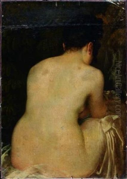 Jeune Baigneuse Nue Agenouillee Devant Oil Painting by Antoine Jean (Baron Gros) Gros
