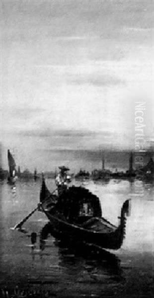 Gondeln In Venedig Oil Painting by Marco Grubas