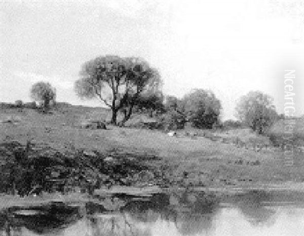 Along The Connecticut River, Lyme Oil Painting by Charles Paul Gruppe