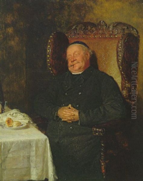 Mittagsschlafchen Oil Painting by Eduard von Gruetzner