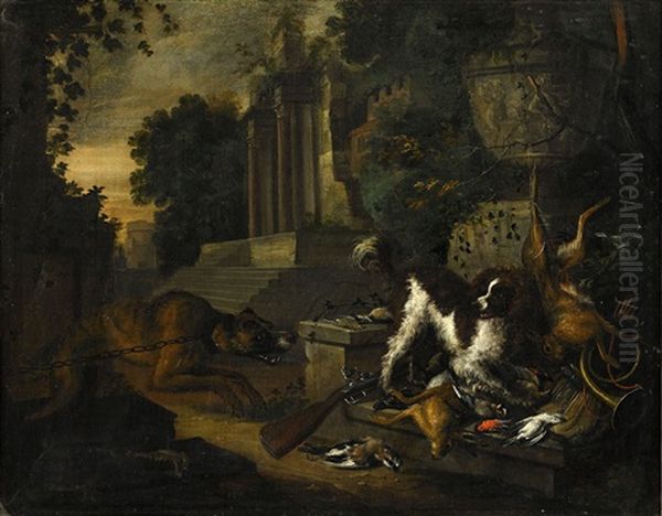 Jakthundar Oil Painting by Adriaen de Gryef