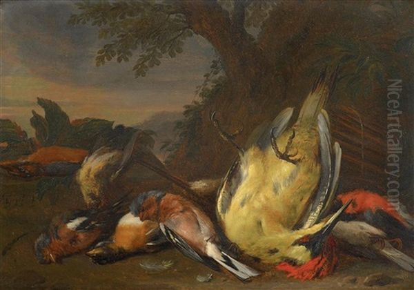 Jagdstillleben Mit Erlegten Singvogeln Oil Painting by Adriaen de Gryef