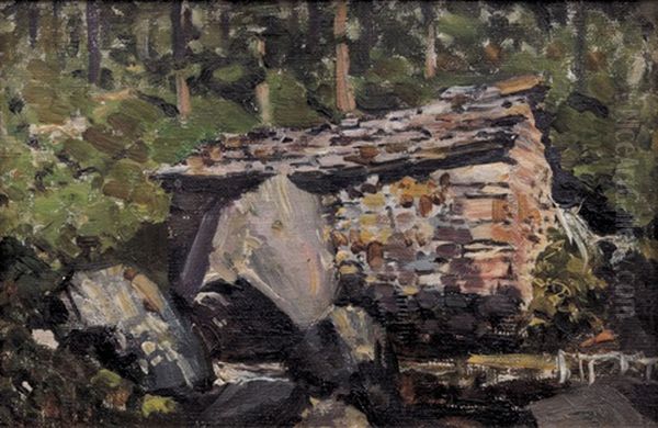 Il Mulino Diroccato, Chamois Oil Painting by Giovanni Guarlotti