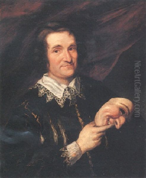 Portrait Of Henry Woodward Oil Painting by Benjamin van der Gucht
