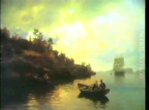 Fjordlandschaft. Oil Painting by Hans Frederick Gude