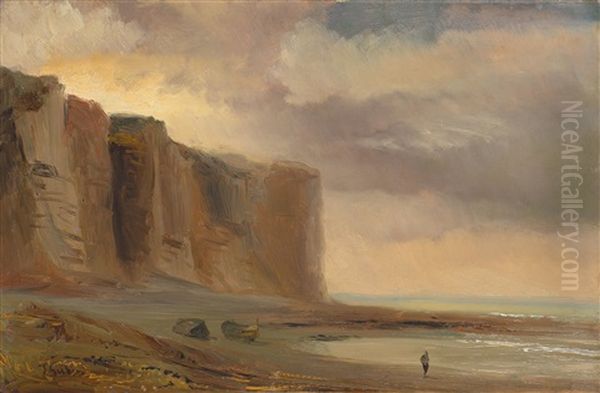 Kuste In Der Normandie Oil Painting by Baron Jean Antoine Theodore Gudin