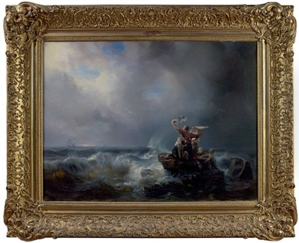 Les Rescapes Oil Painting by Theodore Gudin