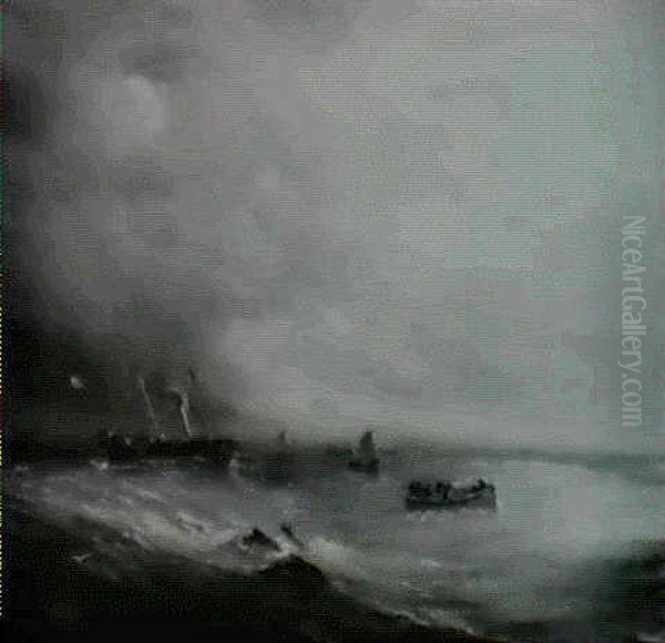 Marine Oil Painting by Baron Jean Antoine Theodore Gudin