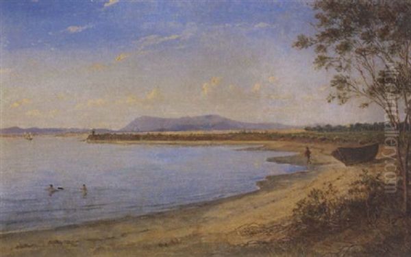 Mount Macedon From A Point Between St. Kilda And Brighton Oil Painting by Eugen von Guerard