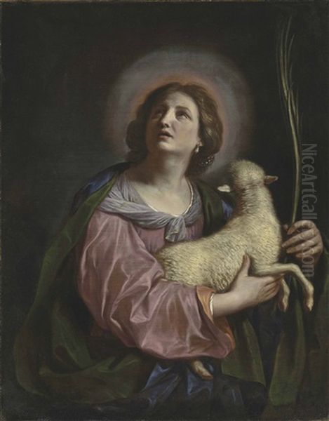Saint Agnes Oil Painting by  Guercino