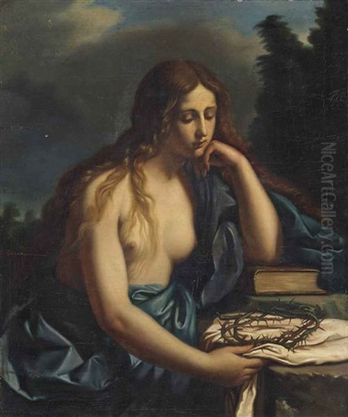 The Penitent Magdalene Oil Painting by  Guercino