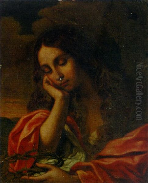 The Penitent Magdalene Oil Painting by  Guercino