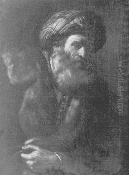 Portrait D'un Vieillard Oriental Barbu Oil Painting by  Guercino