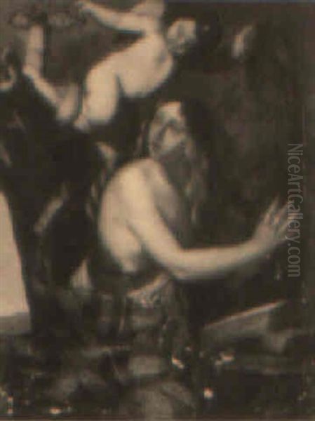 Religious Scene With Putti Oil Painting by  Guercino