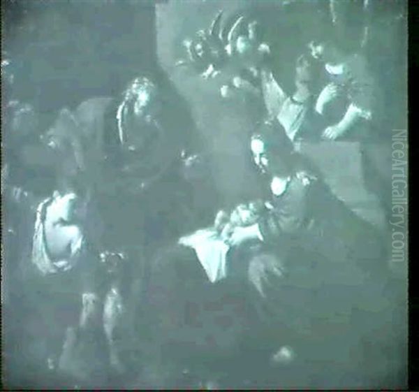 L'adoration Des Bergers Oil Painting by Giovanni Francesco Barbieri
