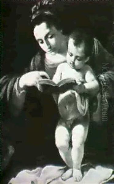 Madonna And Child Oil Painting by  Guercino