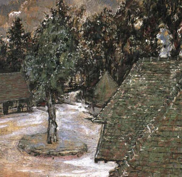 The Village Square Oil Painting by Alvaro Guevara