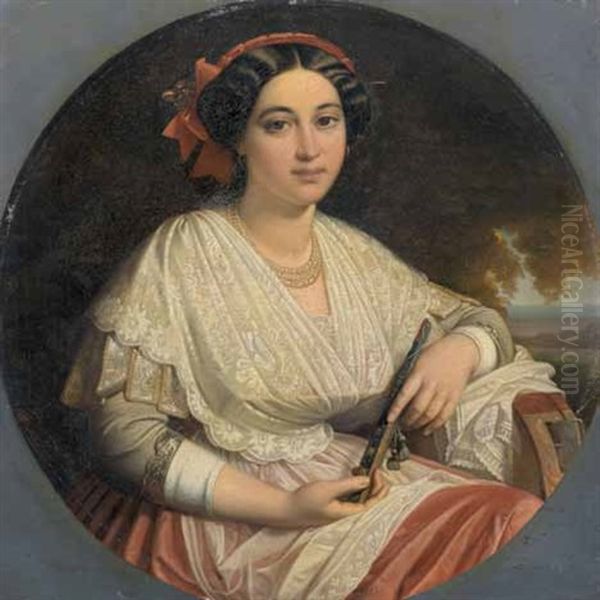 Bildnis Einer Jungen Sudlanderin Oil Painting by Egide Godfried Guffens