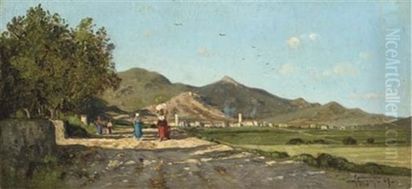 Une Route En Provence Oil Painting by Paul Camille Guigou