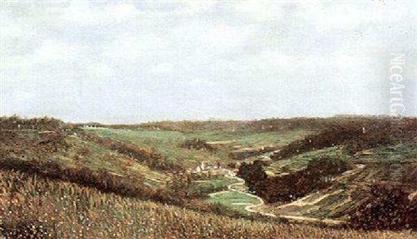 Paysage Au Creux D'une Vallee Oil Painting by Paul Camille Guigou