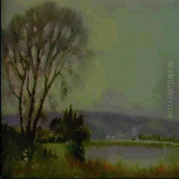 Bords De Seine A Moulineaux, Soir D'automne Oil Painting by Narcisse Guilbert