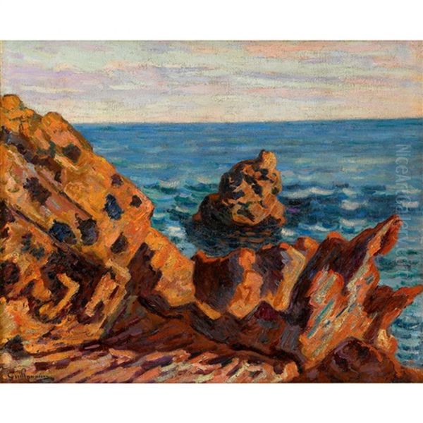 Pointe De La Baumette, Agay Oil Painting by Armand Guillaumin (Fils)