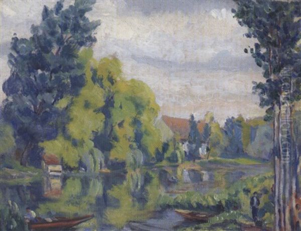 Paysage A La Riviere Oil Painting by Armand Guillaumin (Fils)