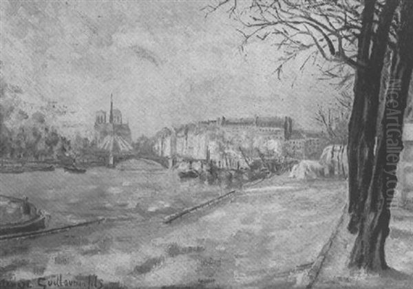 La Seine, Quai De La Rapee Oil Painting by Armand Guillaumin (Fils)