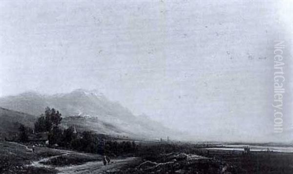 La Vallee Du Rhone Oil Painting by Antoine Guindrand
