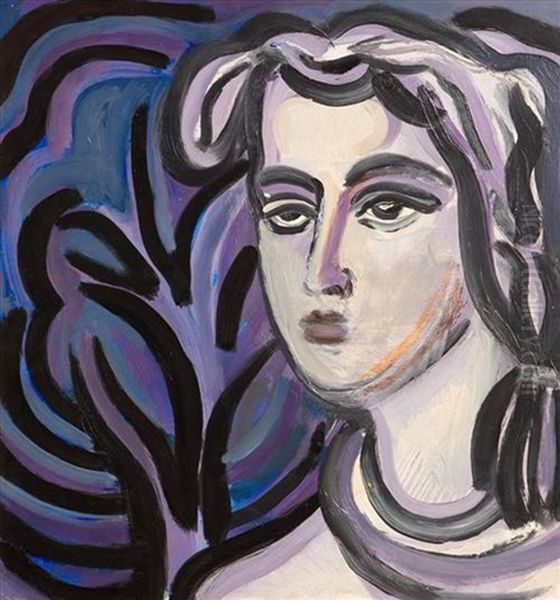 Portrait Of A Woman Oil Painting by May Guinness