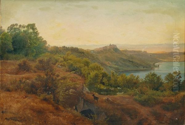 In The Colli Albani Oil Painting by Ludwig Heinrich Theodor (Louis) Gurlitt