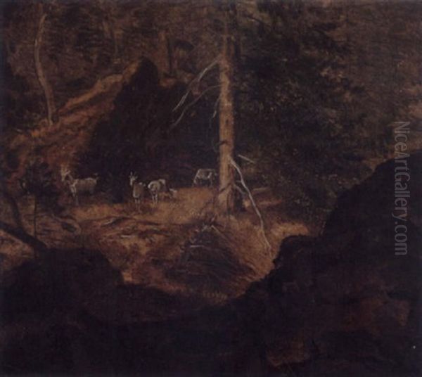 Geiter I Granskog Oil Painting by Louis Gurlitt