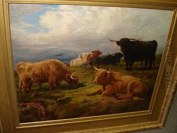 Highland Cattle Oil Painting by Arthur Baker-Clack
