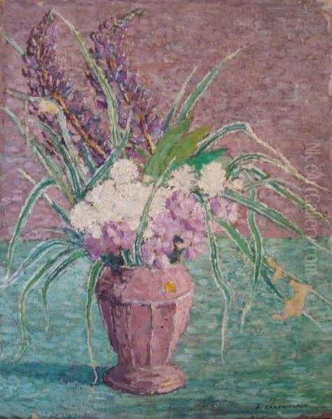 Bouquet De Fleurs Oil Painting by Arthur Baker-Clack