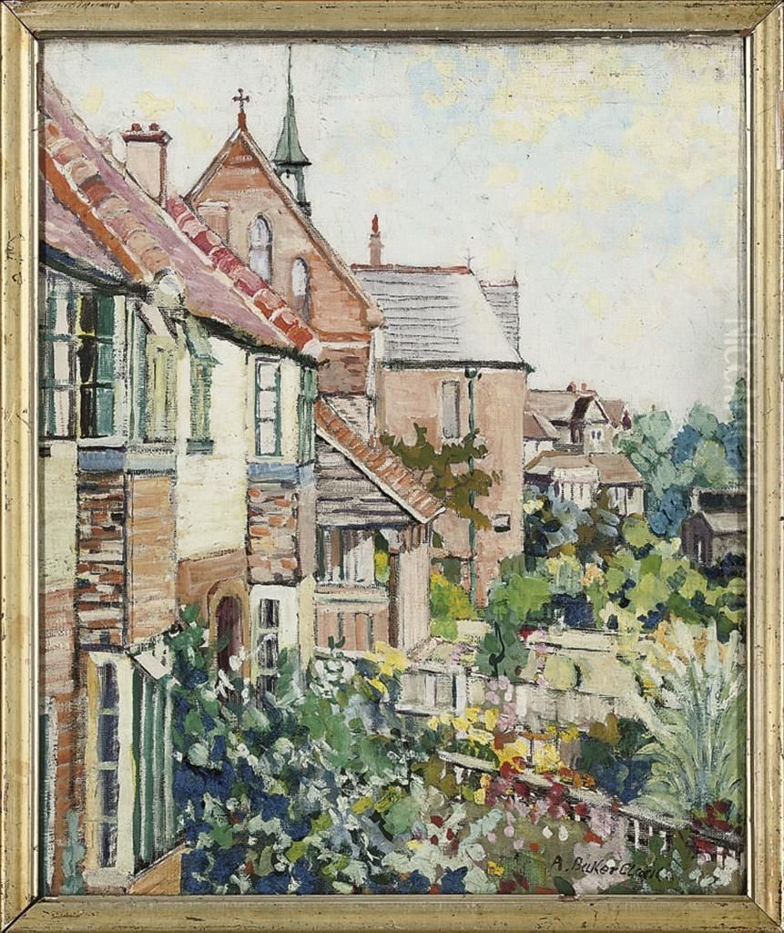 Mill Cottage And Catholic Church, Hythe Oil Painting by Arthur Baker-Clack