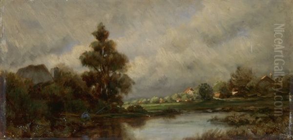 Flusslandschaft Oil Painting by Remigius Adrianus van Haanen