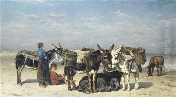 Waiting For The Catch Oil Painting by Johannes Hubertus Leonardus de Haas