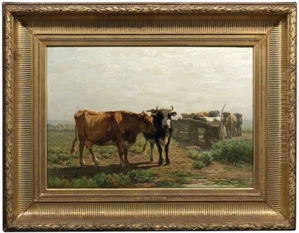 Kuhherde Auf Einer Sommerlichen Weide Oil Painting by Johannes Hubertus Leonardus de Haas