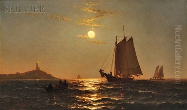 Night Fishing Off A Cape Oil Painting by Mauritz Frederick Hendrick de Haas