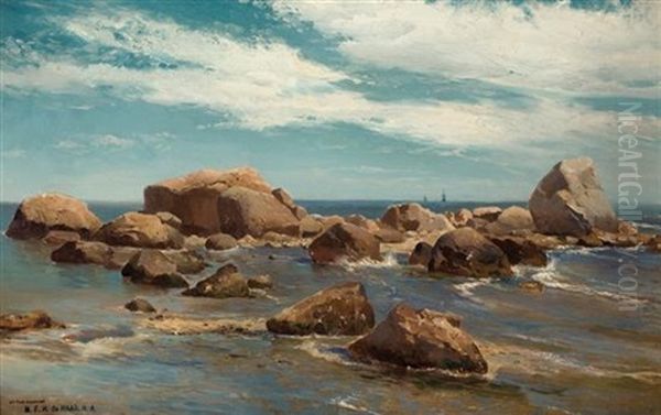 Coastal Scene - Rocky Coast Oil Painting by Mauritz Frederick Hendrick de Haas