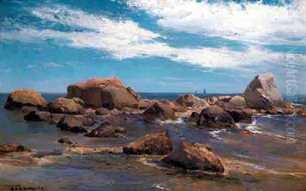 Coastal Scene Oil Painting by Mauritz F. H. de Haas